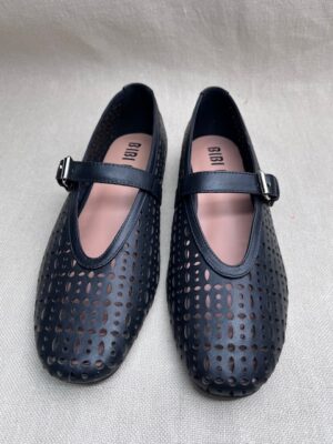 Bibi Lou Laser Cut Leather Mary Jane Flats