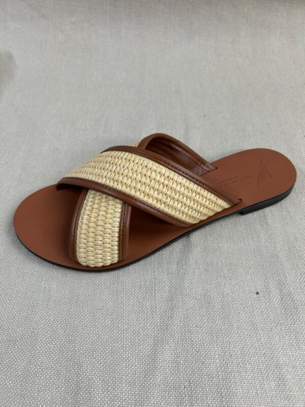 Nicolas Lainas Mediterranean Raffia Flat Sandals