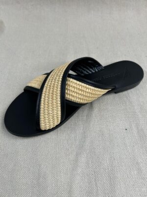 Nicolas Lainas Mediterranean Raffia Flat Sandals