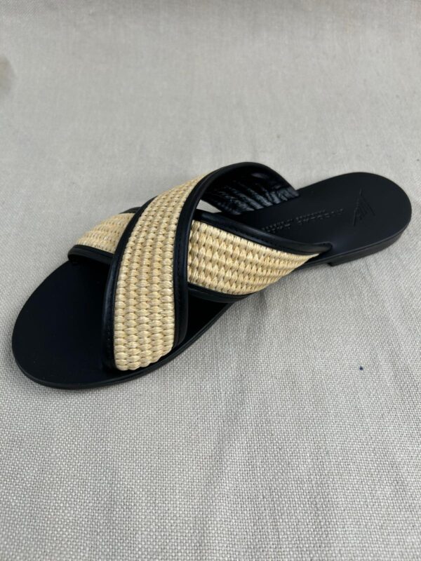 Nicolas Lainas Mediterranean Raffia Flat Sandals