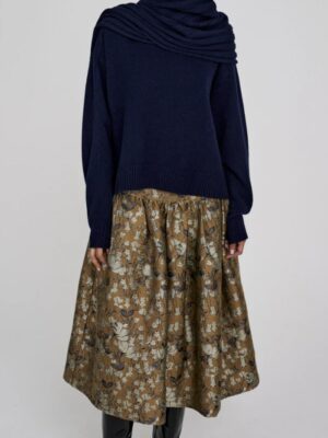 Rabens Saloner Silke Ottoman jacquard full skirt