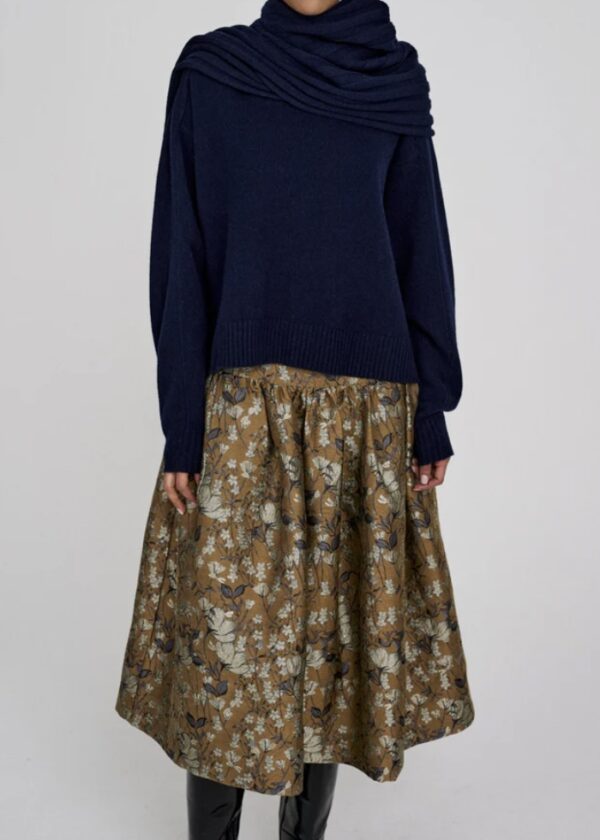 Rabens Saloner Silke Ottoman jacquard full skirt