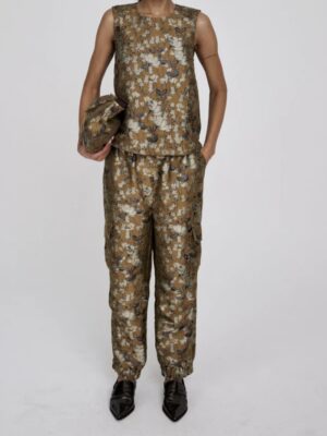 Rabens Saloner Achola Ottoman jacquard cargo trousers