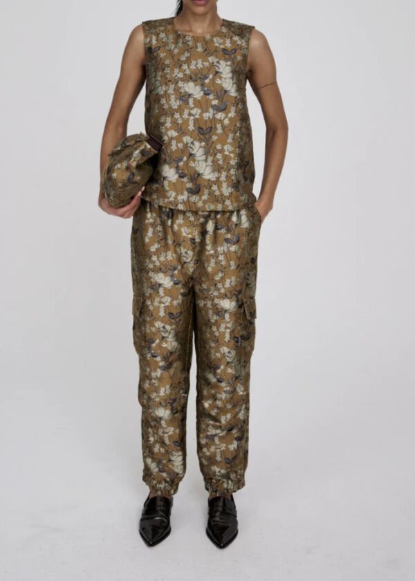 Rabens Saloner Achola Ottoman jacquard cargo trousers