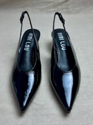 Bibi Lou slingback black patent pumps