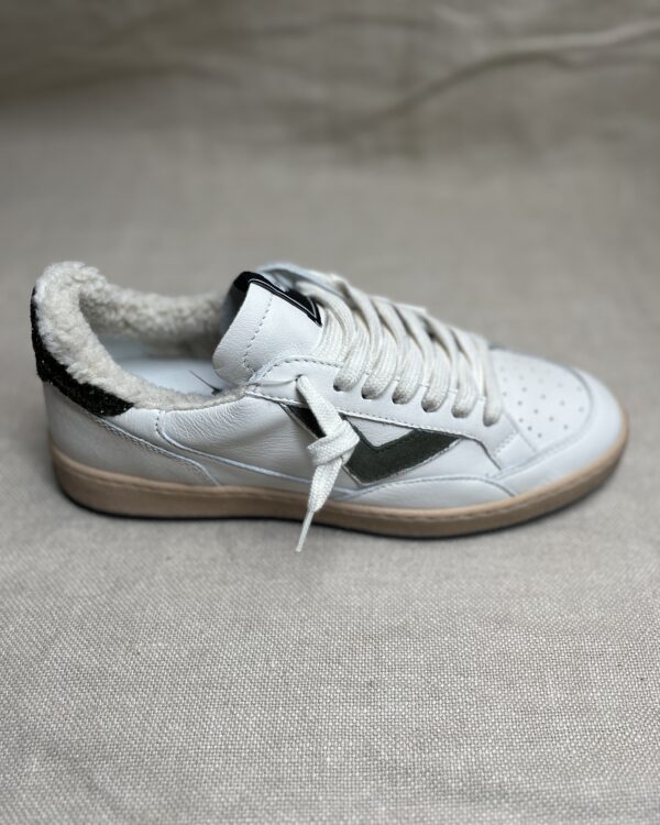 4B12 calf-skin leather and glitter sneakers - Image 2
