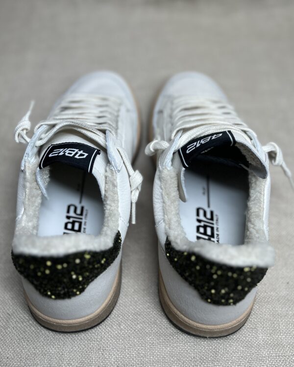 4B12 calf-skin leather and glitter sneakers - Image 3