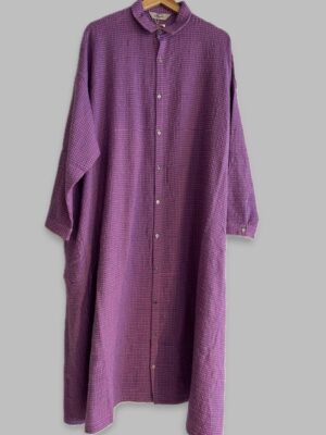 Ichi Antiquités pink x blue shirt dress
