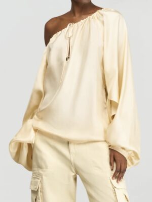 Semicouture gathered silk blouse