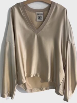 Semicouture long-sleeve satin top