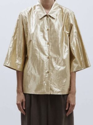 Alysi lamb leather shirt