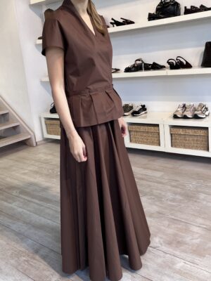 Alysi cotton poplin maxi skirt