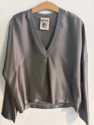 Semicouture long-sleeve satin top