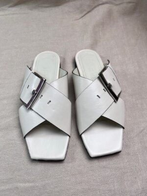 Poeve silver-tone metal buckle sandals
