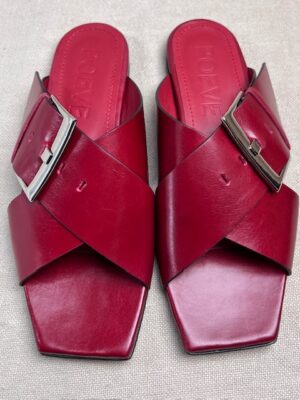 Poeve silver-tone metal buckle sandals