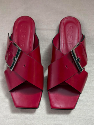 Poeve silver-tone metal buckle sandals