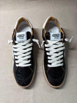 4B12 calf-skin calf-skin patent leather sneakers