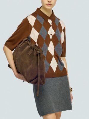 Semicouture argyll wool top